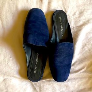 Stuart Weitzman Navy Suede Loafers